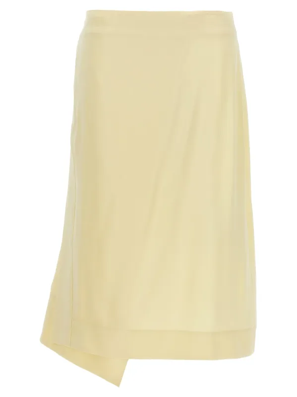 Satin skirt with side slit made by Jil Sander
