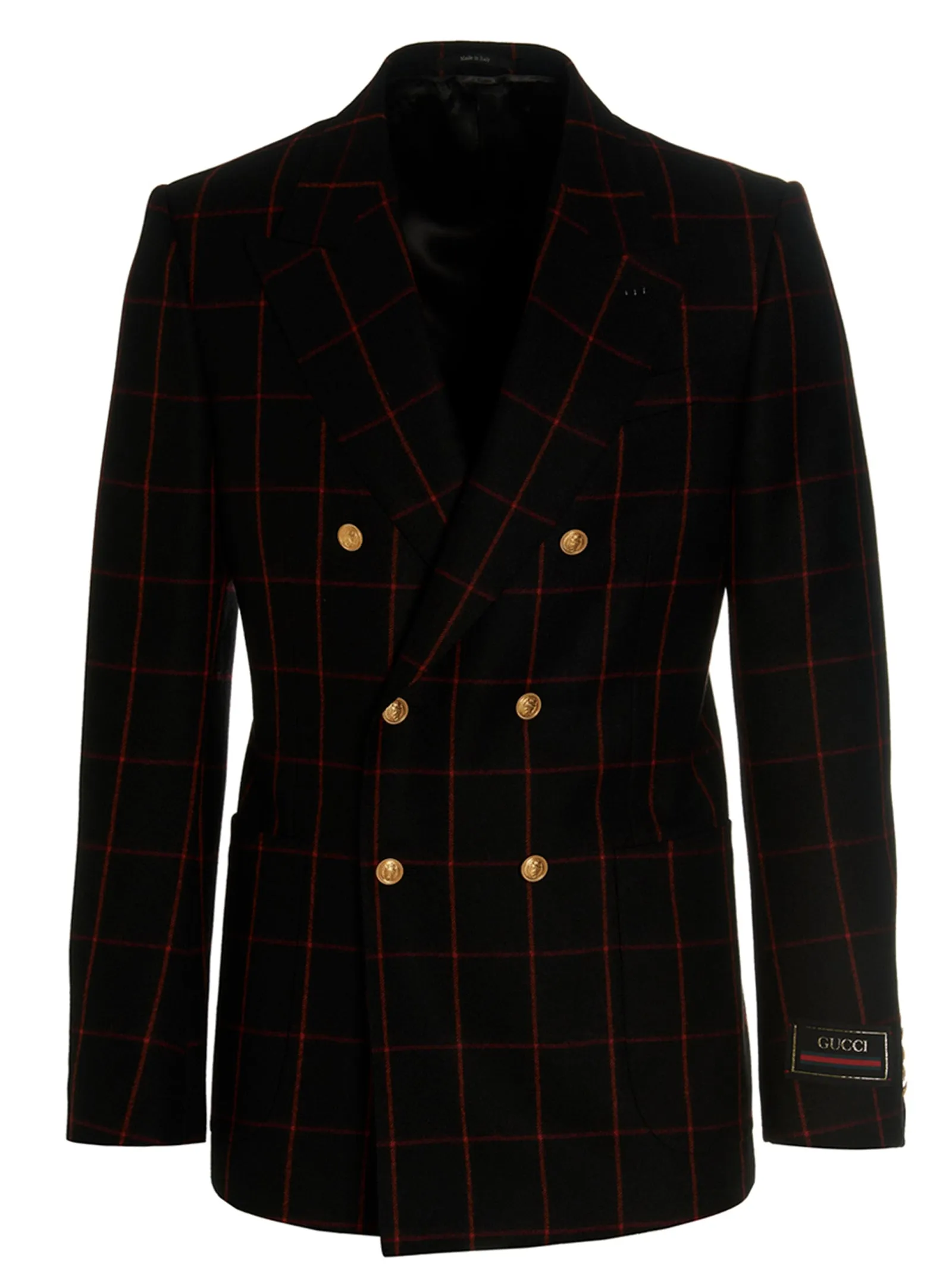 Double-breasted check blazer sold by Lord & Taylor