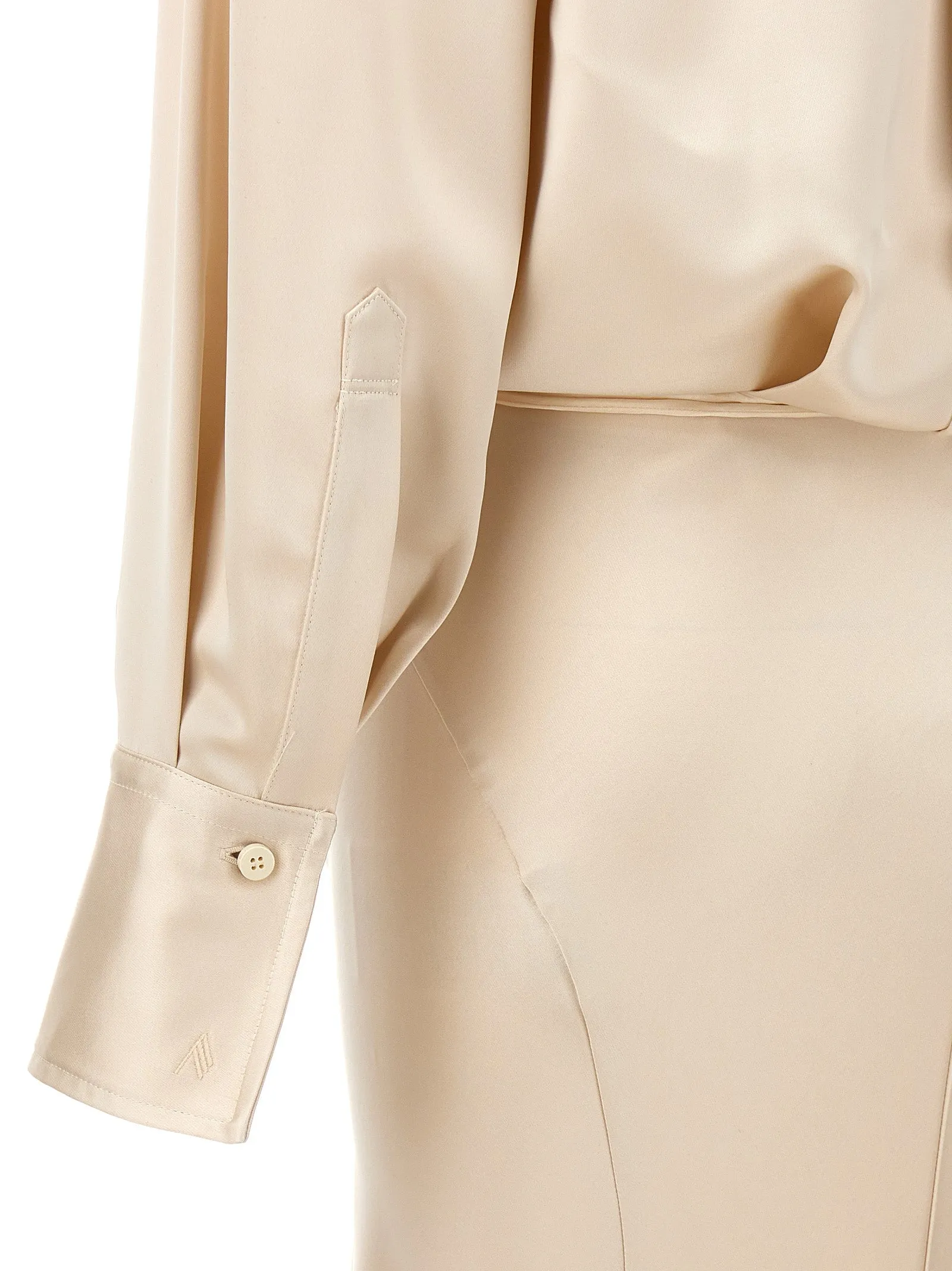 Long satin chemisier dress sold by Lord & Taylor product image thumbnail 4