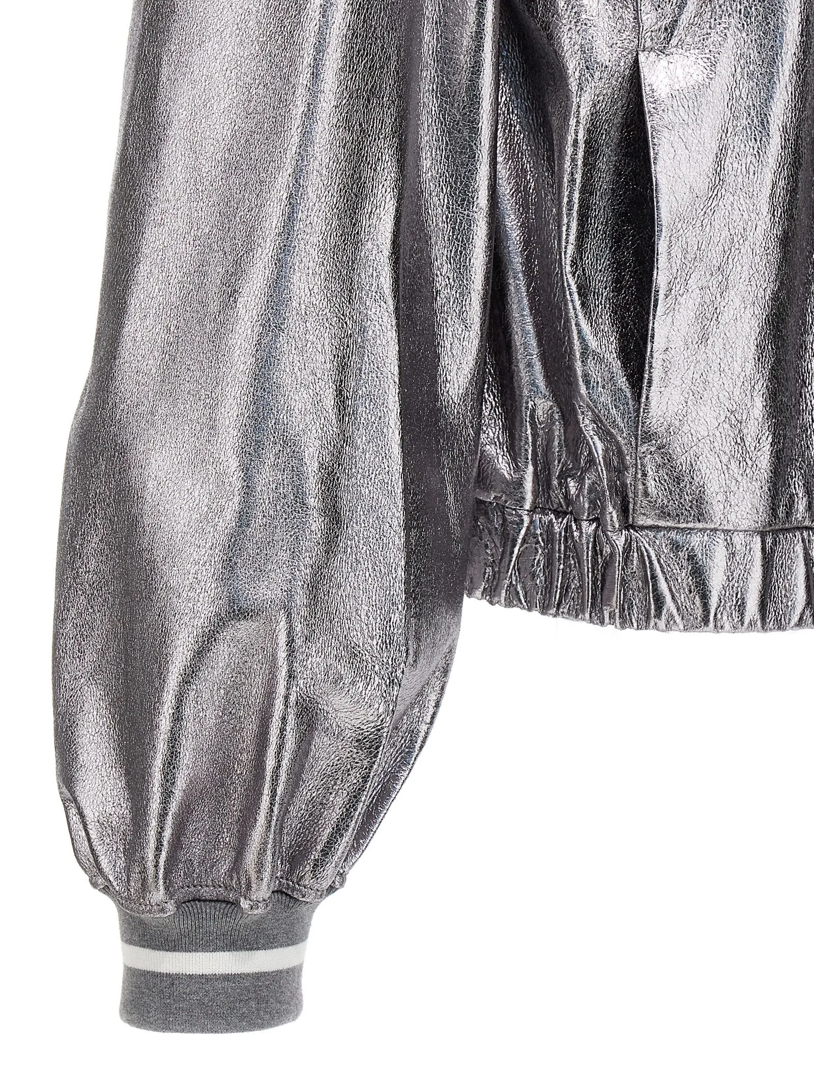 Laminated leather bomber jacket sold by Lord & Taylor product image thumbnail 4