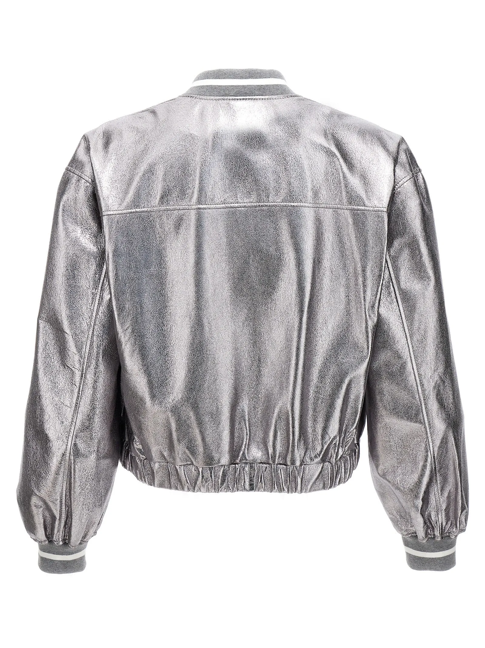 Laminated leather bomber jacket sold by Lord & Taylor product image thumbnail 2