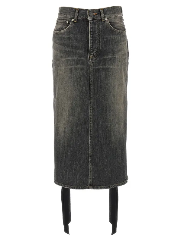 'Lace Up' denim skirt sold by Lord & Taylor