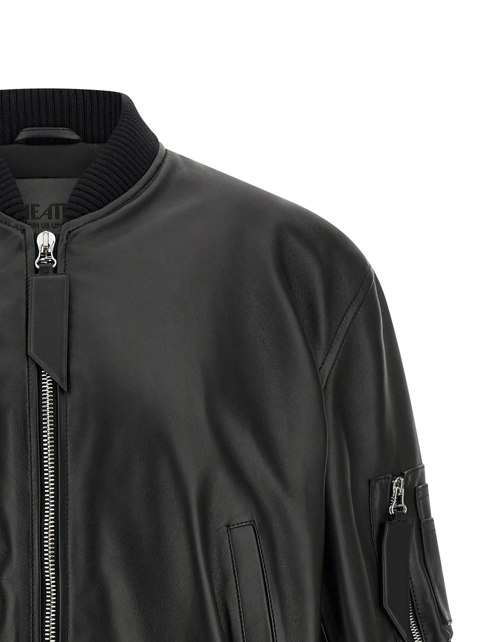 Leather bomber jacket sold by Lord & Taylor product image thumbnail 3