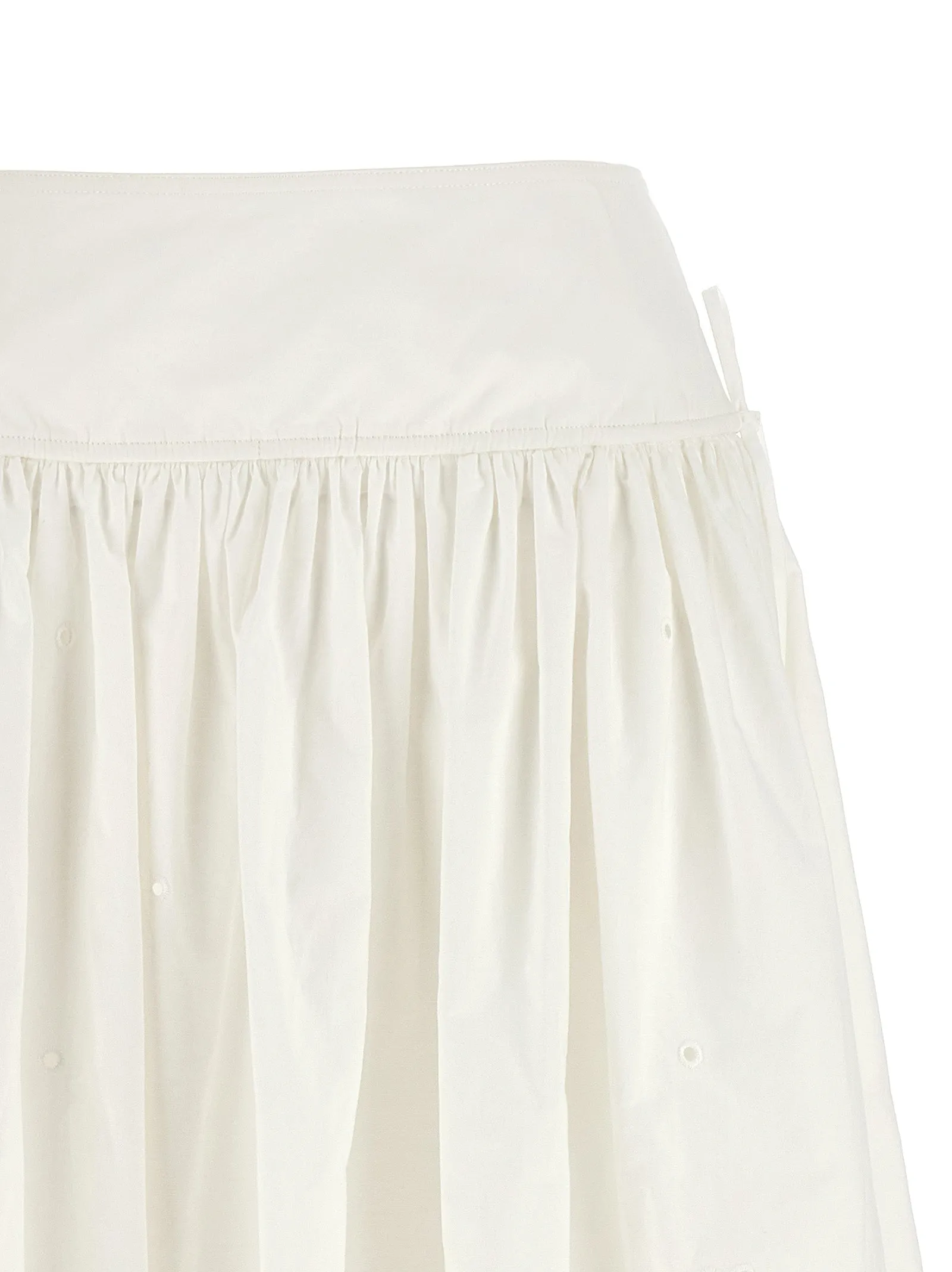 'White Cotton Embroidered Midi' skirt sold by Lord & Taylor product image thumbnail 3