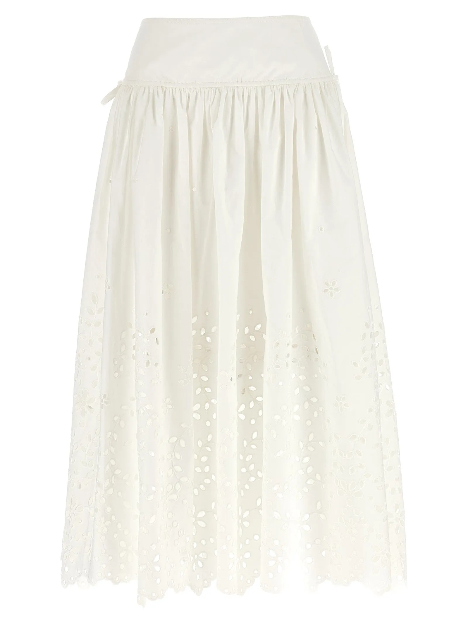 'White Cotton Embroidered Midi' skirt sold by Lord & Taylor