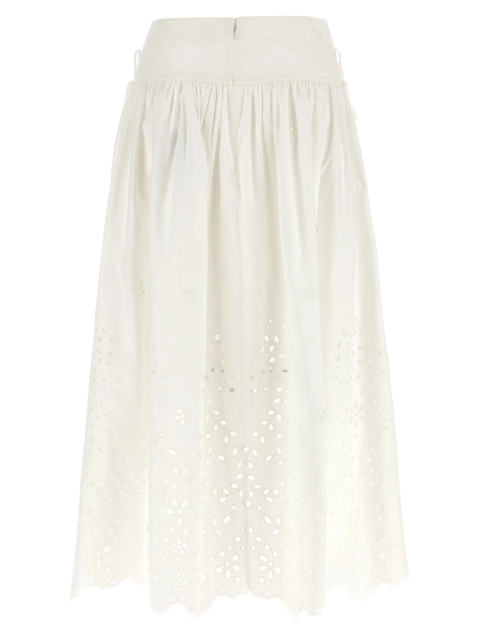 'White Cotton Embroidered Midi' skirt sold by Lord & Taylor product image thumbnail 2