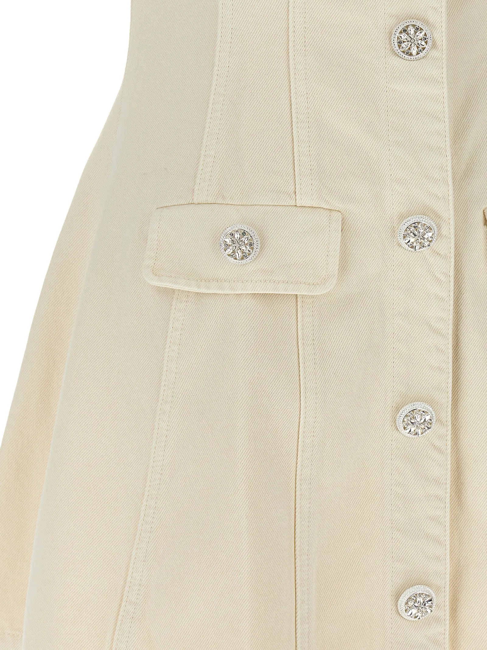 'Cream Collared Denim Mini' dress sold by Lord & Taylor product image thumbnail 4