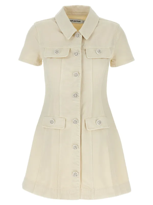 'Cream Collared Denim Mini' dress sold by Lord & Taylor