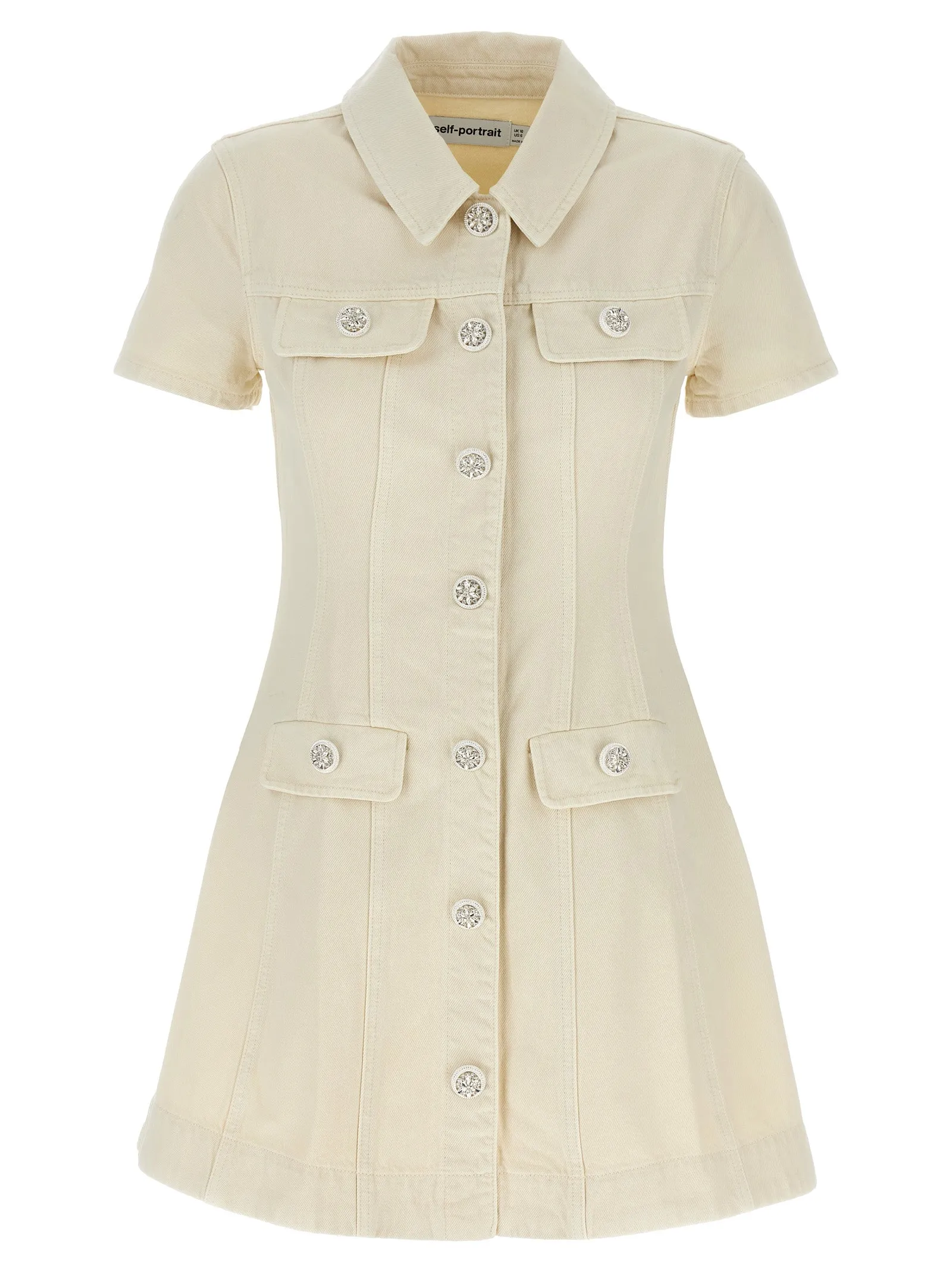 'Cream Collared Denim Mini' dress sold by Lord & Taylor