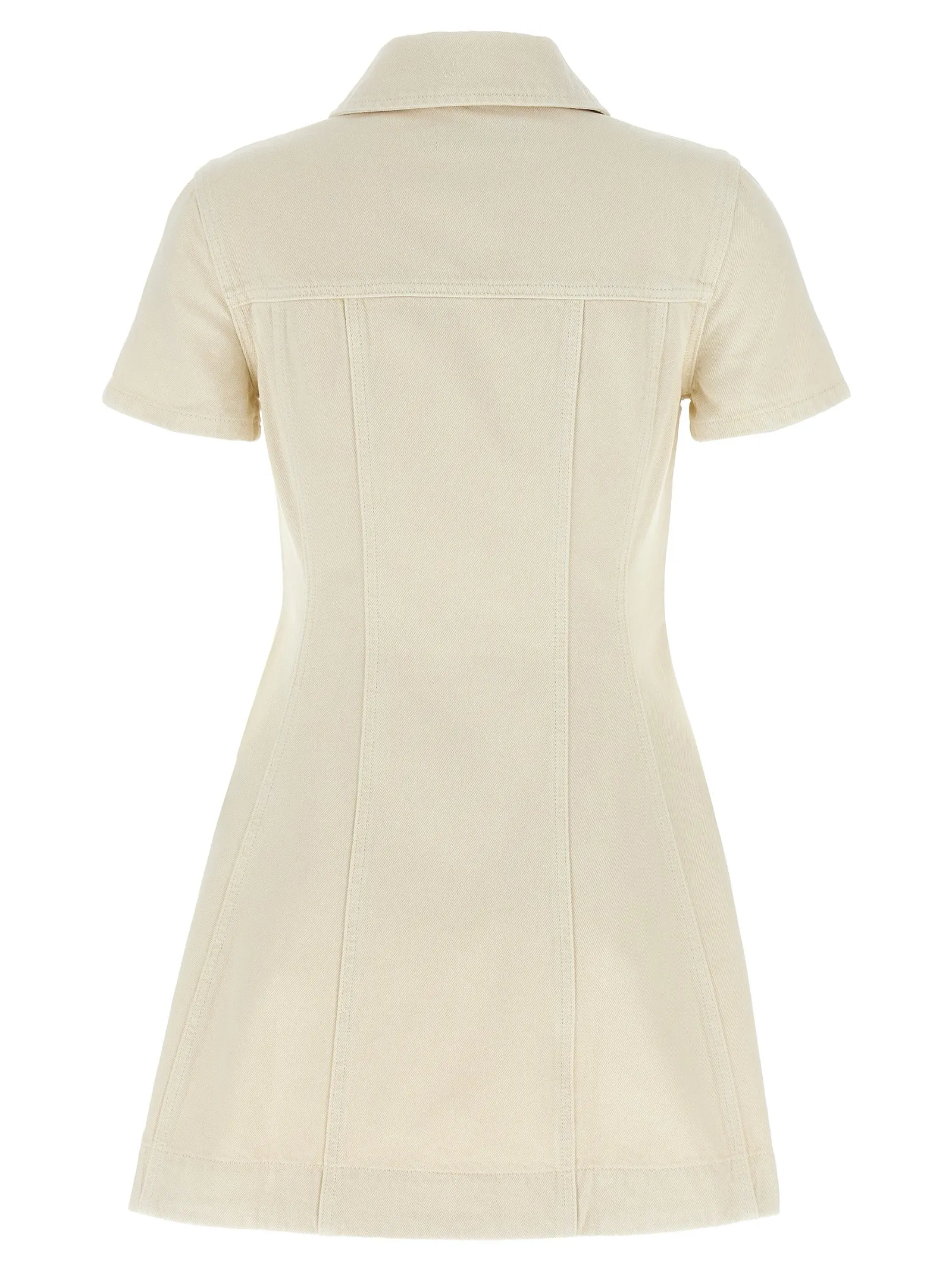 'Cream Collared Denim Mini' dress sold by Lord & Taylor product image thumbnail 2