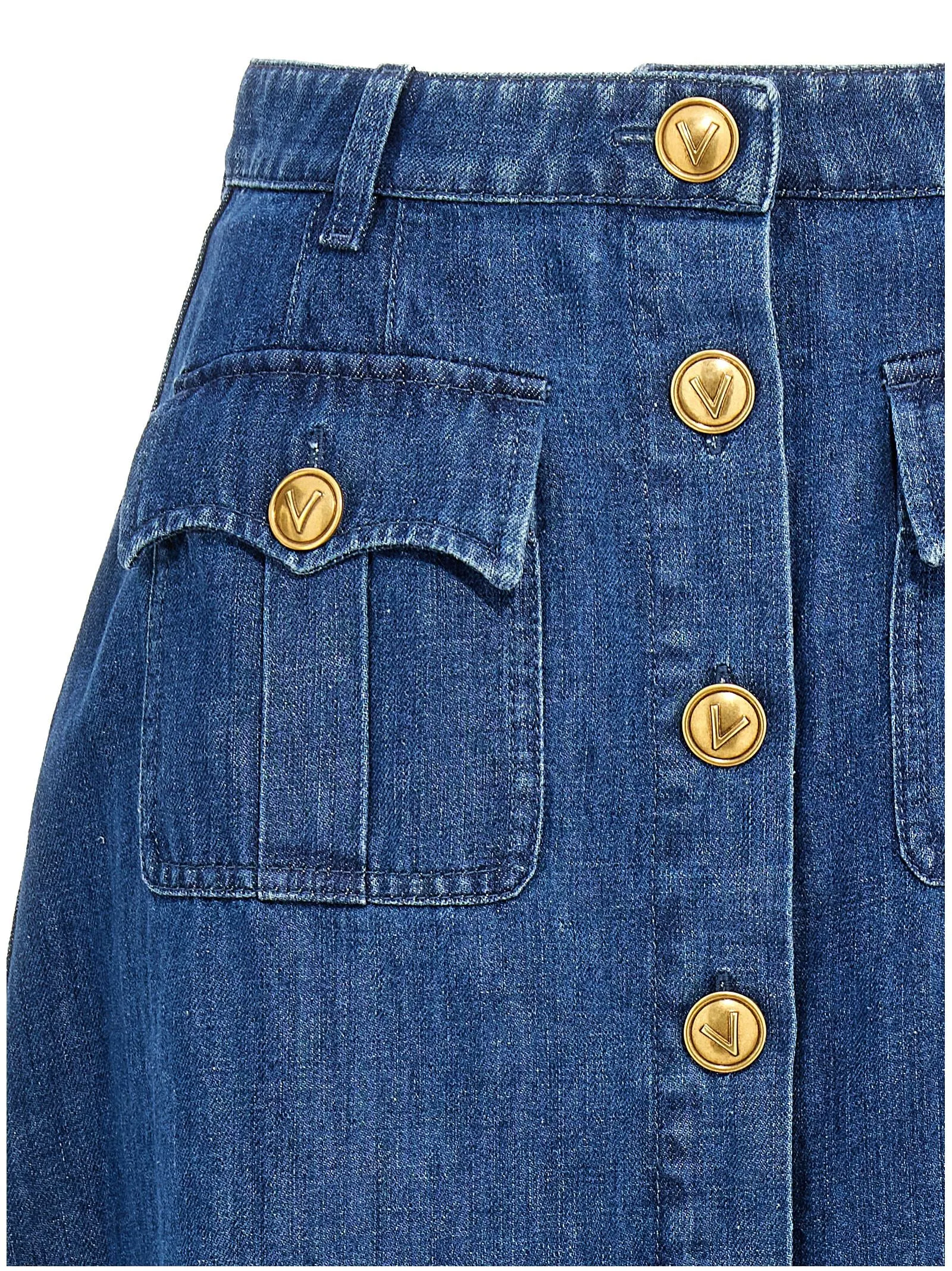Valentino Garavani denim skirt sold by Lord & Taylor product image thumbnail 3