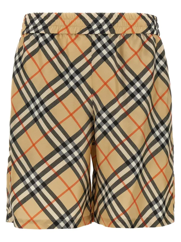 Check silk bermuda shorts sold by Lord & Taylor