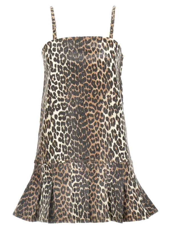 Leopard mini dress made by Ganni