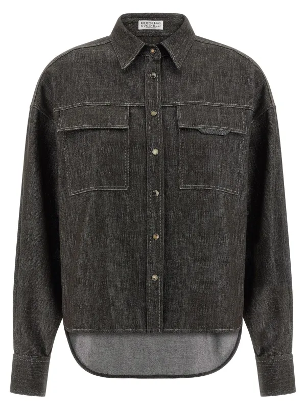 Lamé denim shirt sold by Lord & Taylor