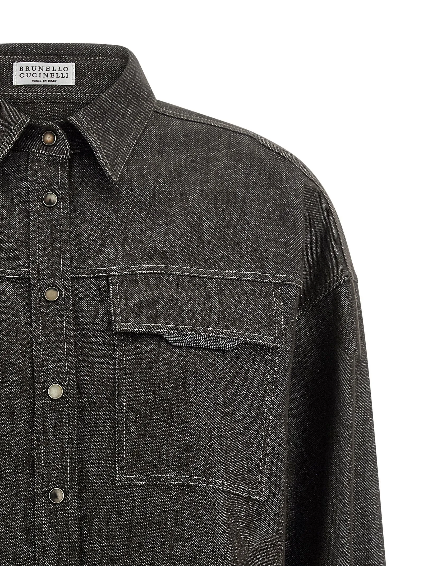 Lamé denim shirt sold by Lord & Taylor product image thumbnail 3