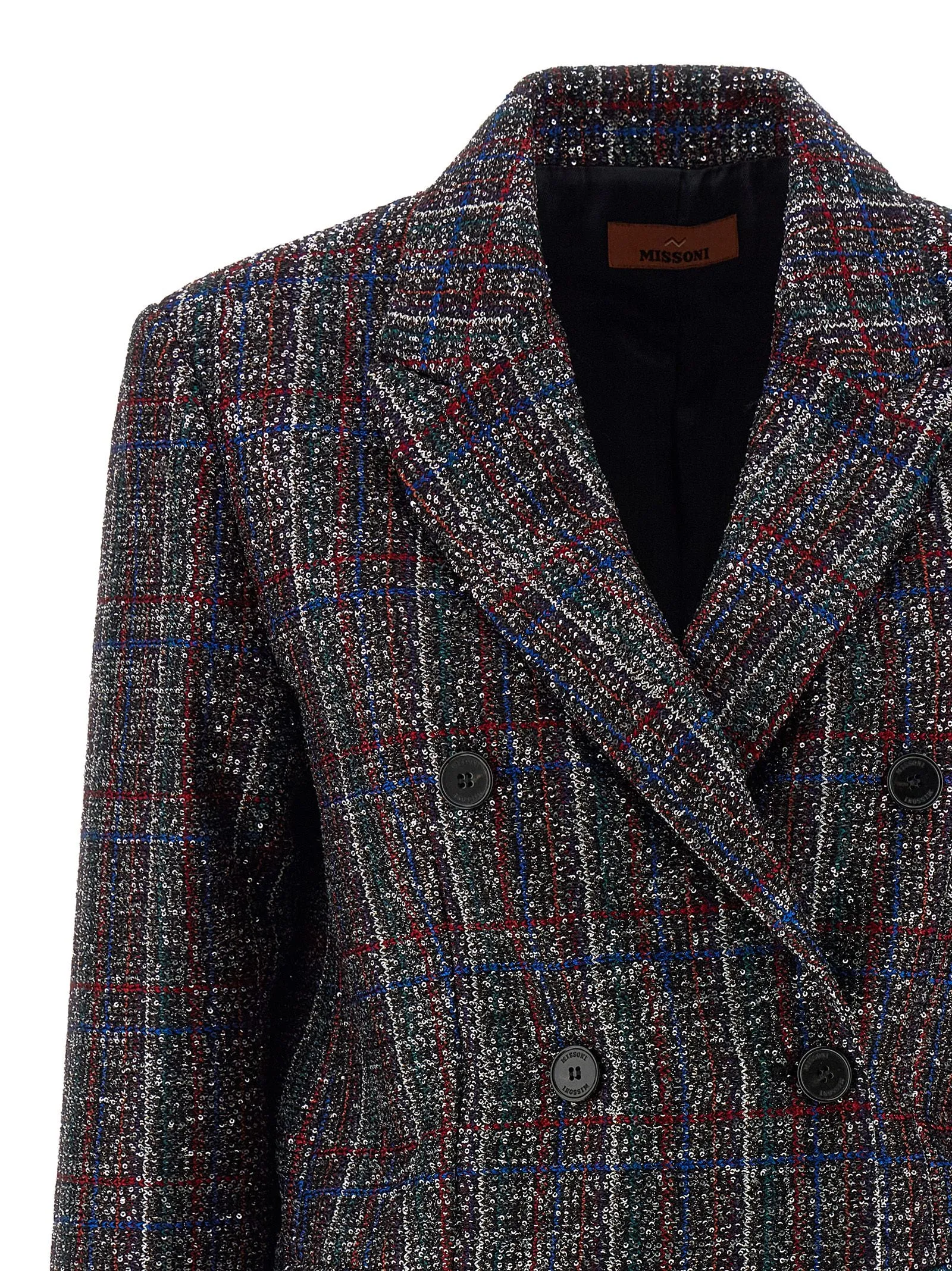 Sequin tartan blazer sold by Lord & Taylor product image thumbnail 3