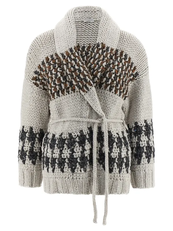 'OPERA Prince of Wales' cardigan made by Brunello Cucinelli