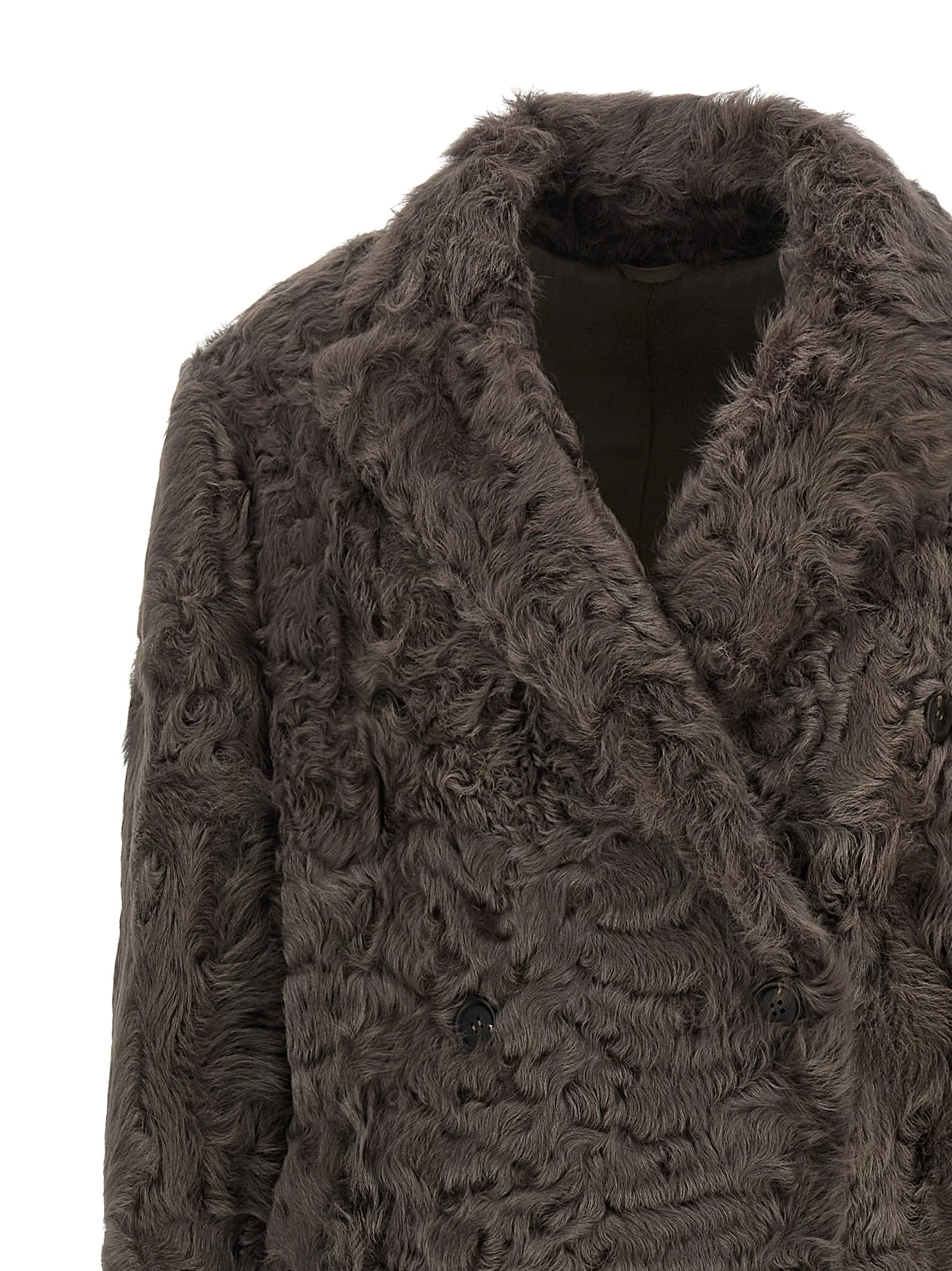 Wavy shearling coat sold by Lord & Taylor product image thumbnail 3