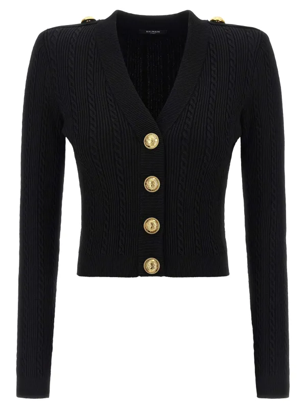 Twisted knit cardigan made by Balmain