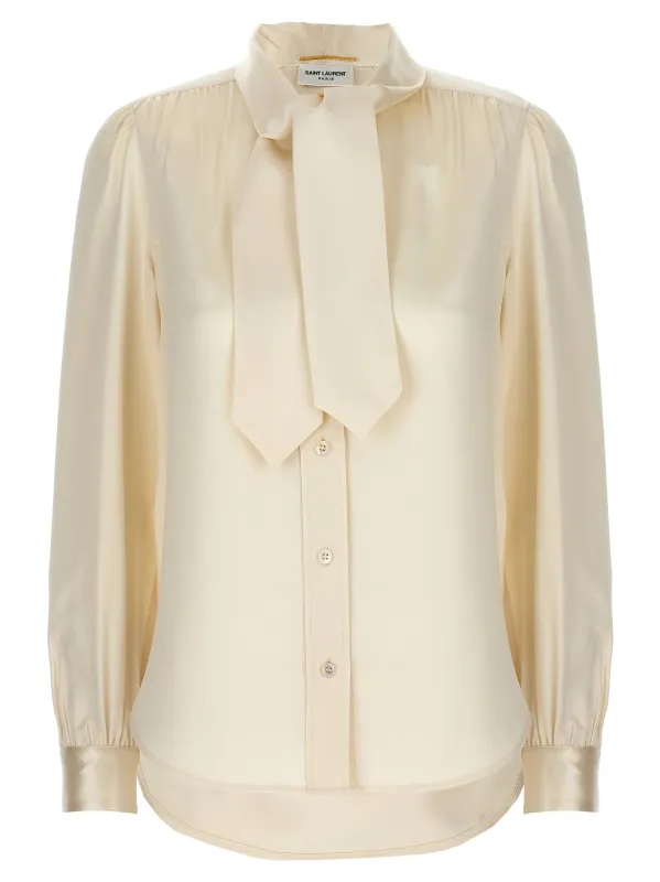 Lavalliere silk shirt sold by Lord & Taylor