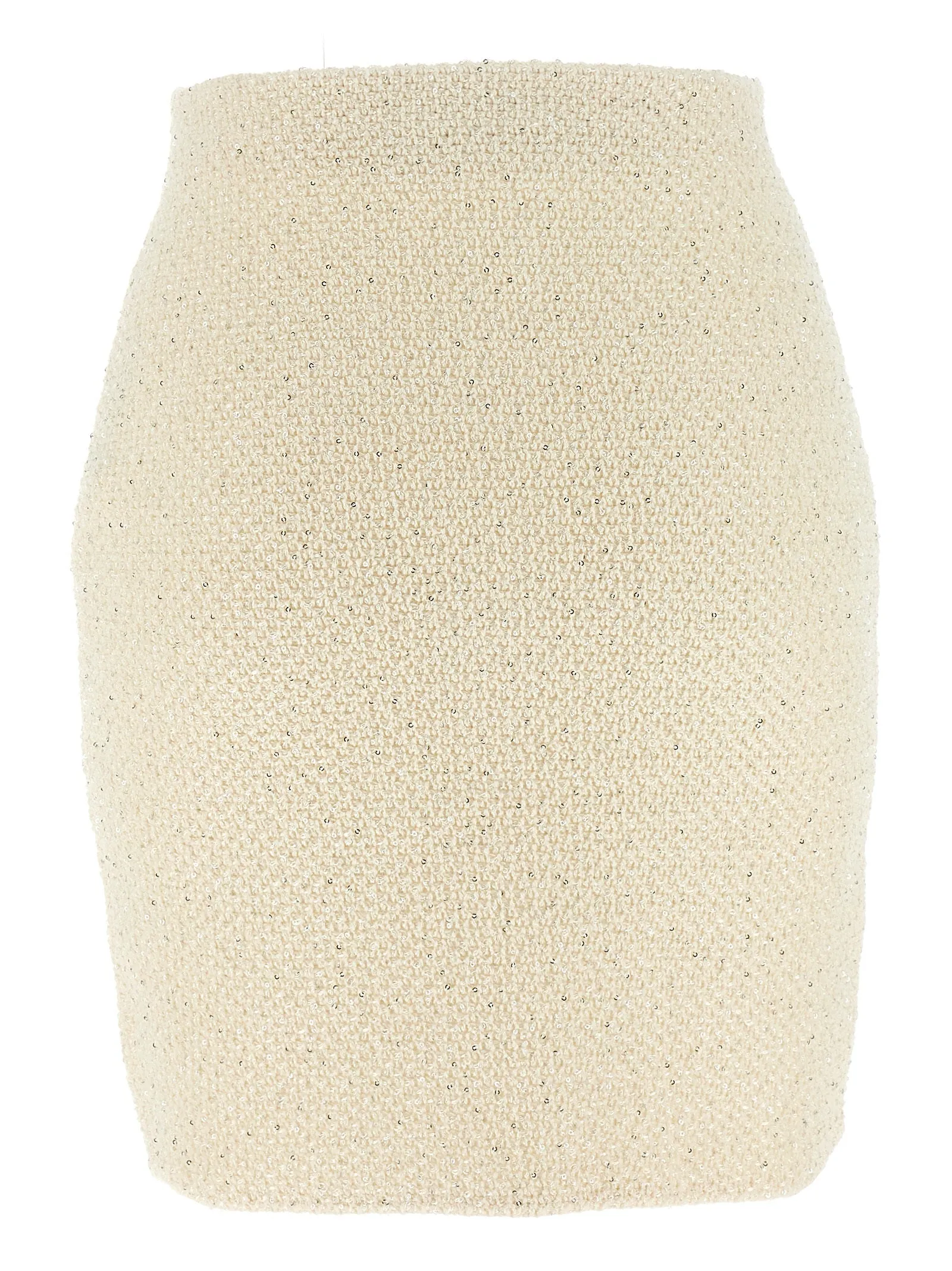 'Cream Sequin Knit Mini' skirt sold by Lord & Taylor product image thumbnail 2
