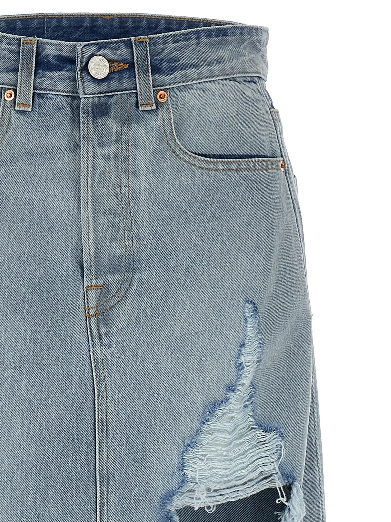 'Destroyed Denim Maxi Skirt' skirt sold by Lord & Taylor product image thumbnail 3