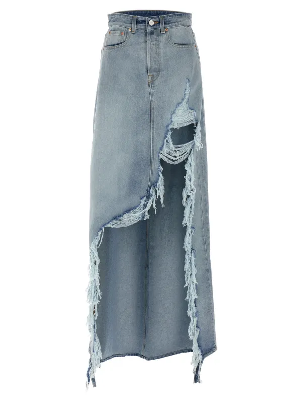 'Destroyed Denim Maxi Skirt' skirt made by Vetements