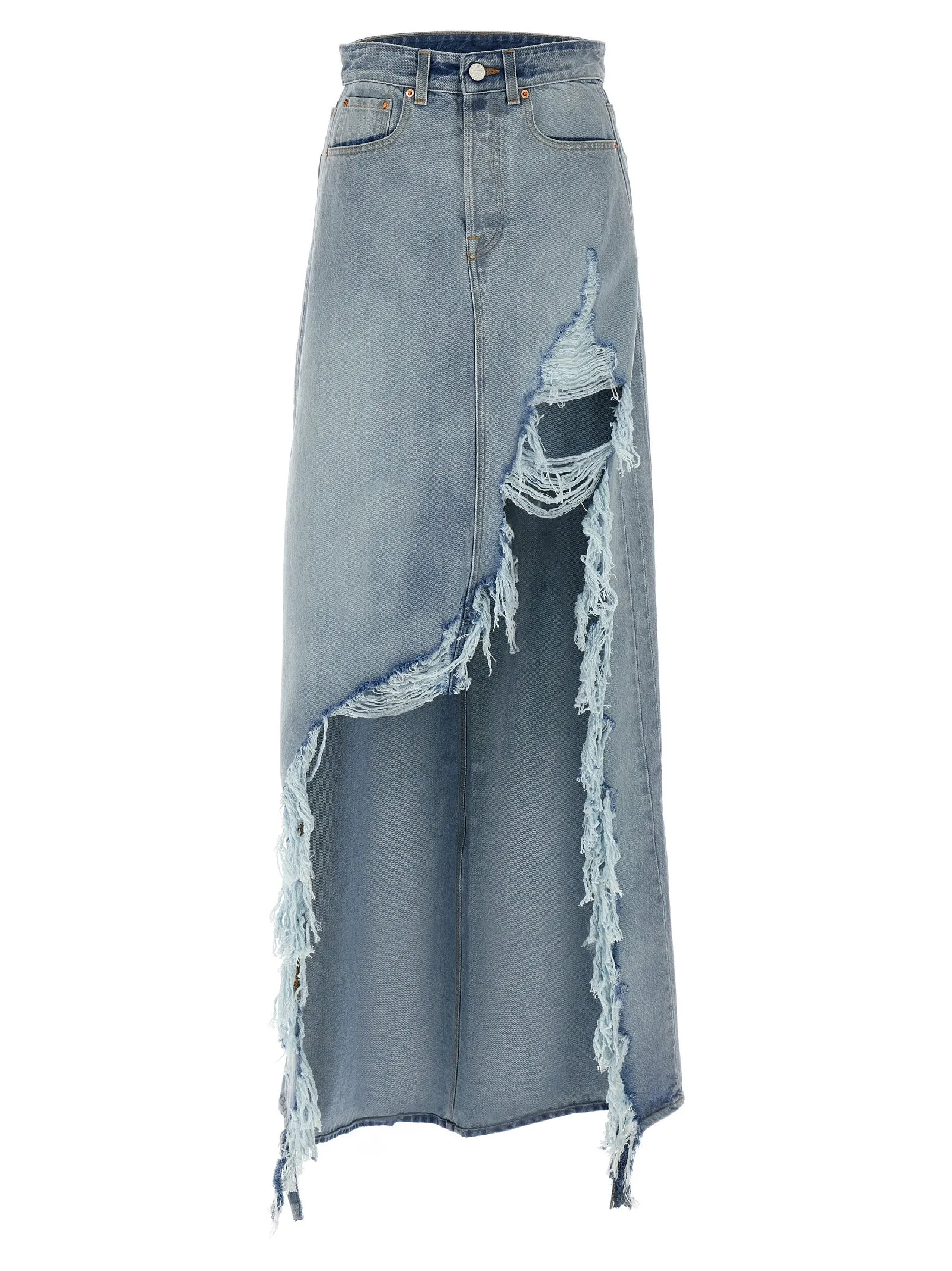 'Destroyed Denim Maxi Skirt' skirt sold by Lord & Taylor