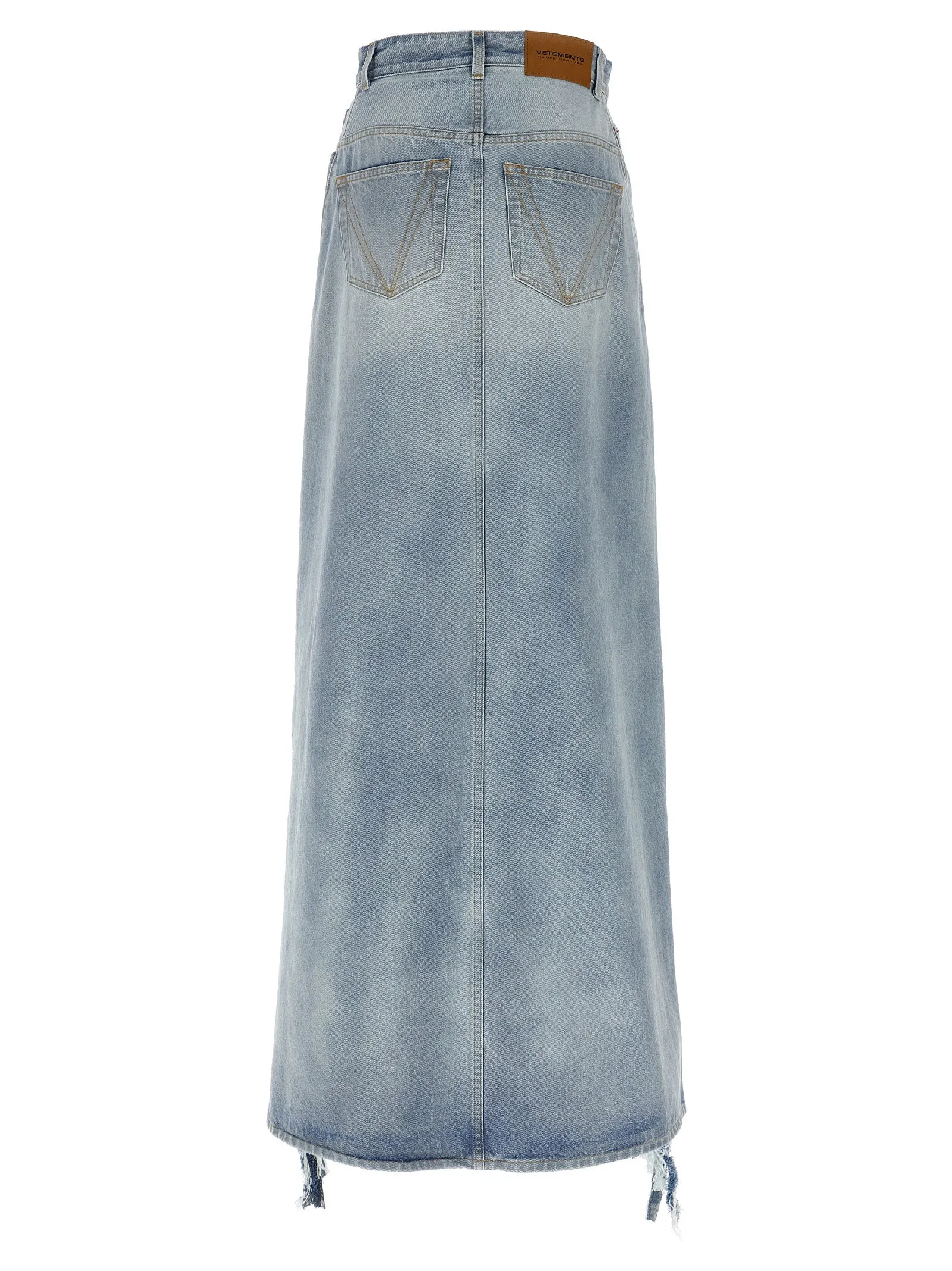 'Destroyed Denim Maxi Skirt' skirt sold by Lord & Taylor product image thumbnail 2