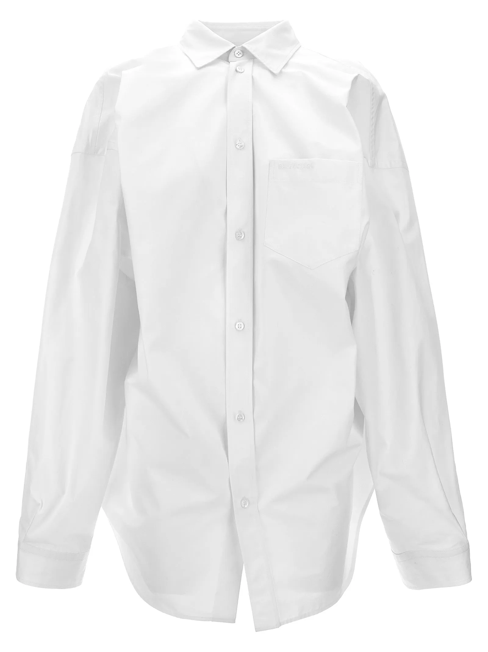 Asymmetric shirt with logo embroidery sold by Lord & Taylor