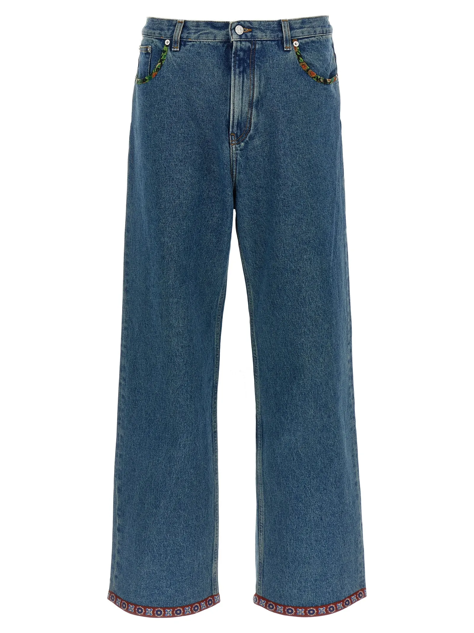 Valentino Garavani floral insert jeans sold by Lord & Taylor