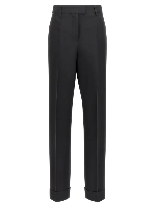 Stretched pleated trousers sold by Lord & Taylor