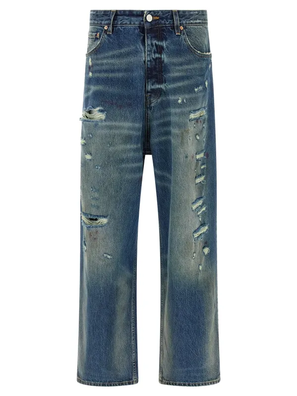 'Blue Distressed Baggy' jeans made by Vetements