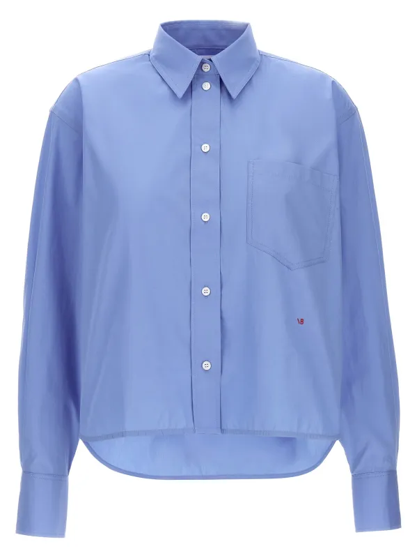 Cropped shirt with logo embroidery made by Victoria Beckham