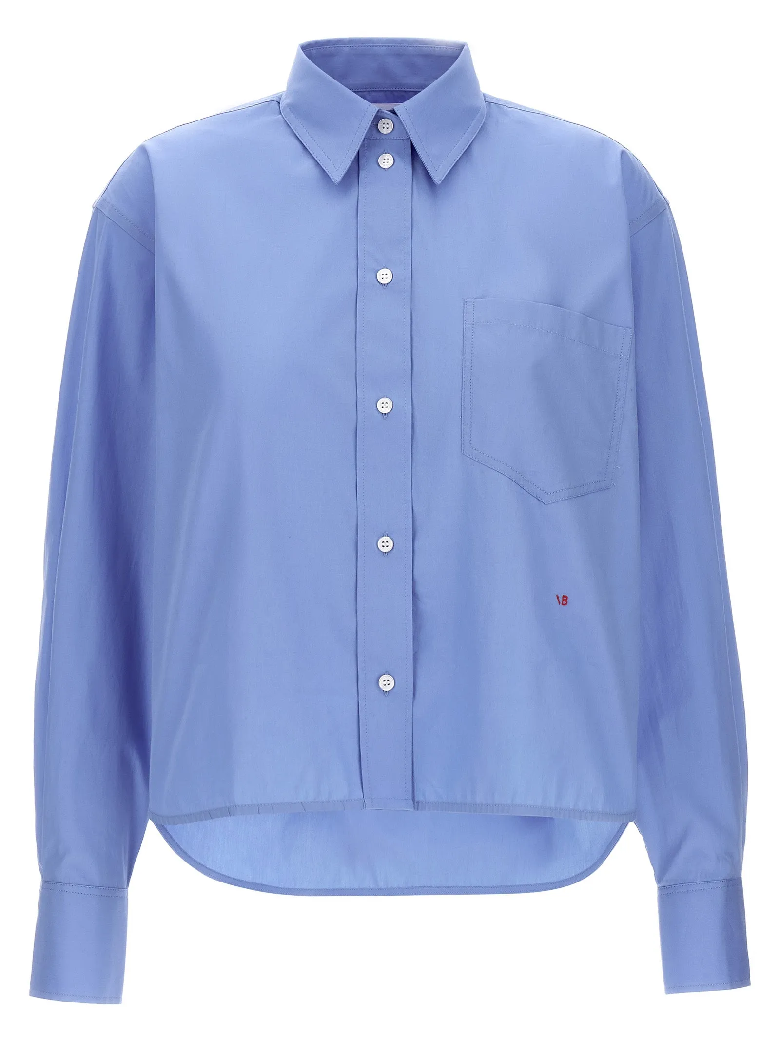 Cropped shirt with logo embroidery sold by Lord & Taylor