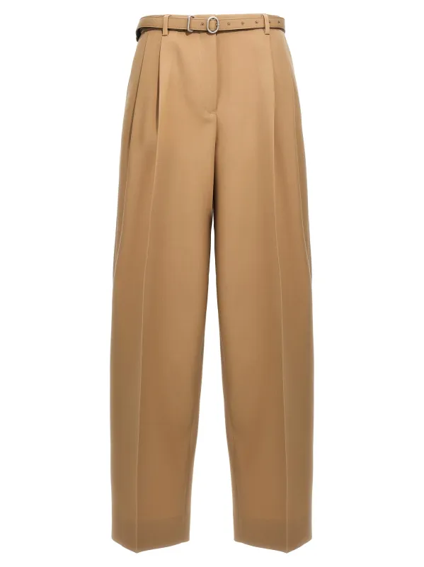 Gabardine belt pants made by Jil Sander