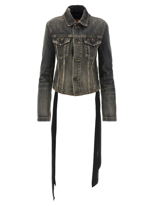 'Lace Up' denim jacket sold by Lord & Taylor