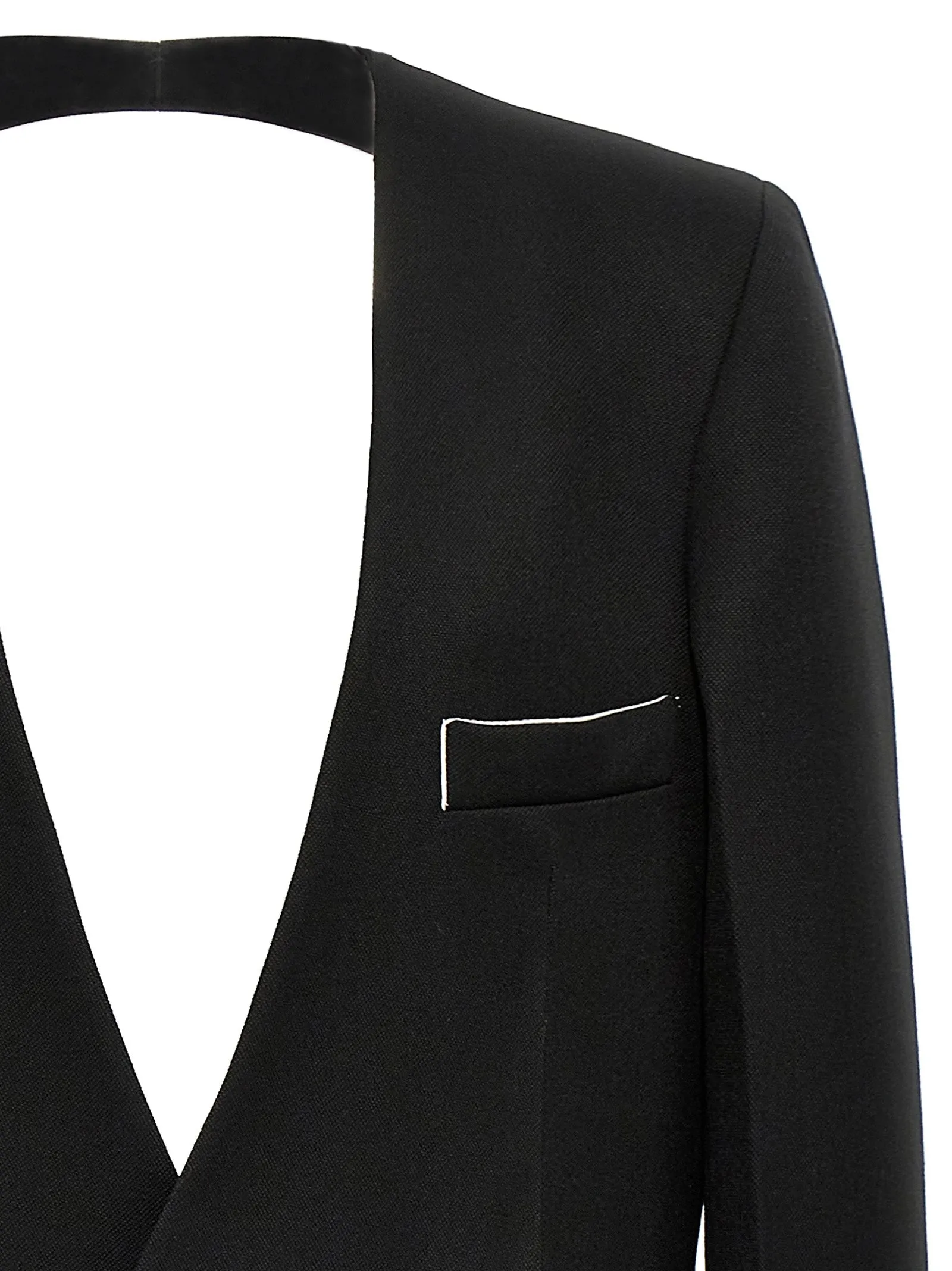 'Shrunken Collarless Open-Back' blazer sold by Lord & Taylor product image thumbnail 3