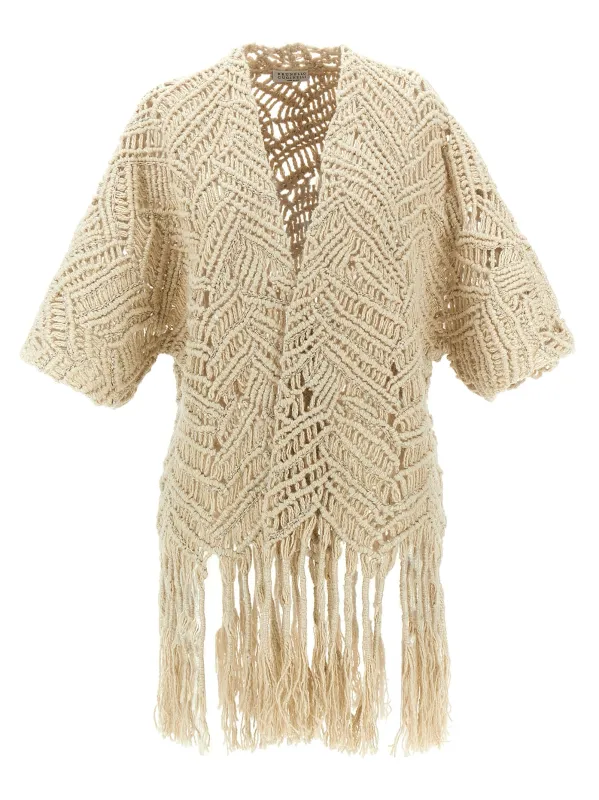 'OPERA Dazzling Macramé' cardigan made by Brunello Cucinelli