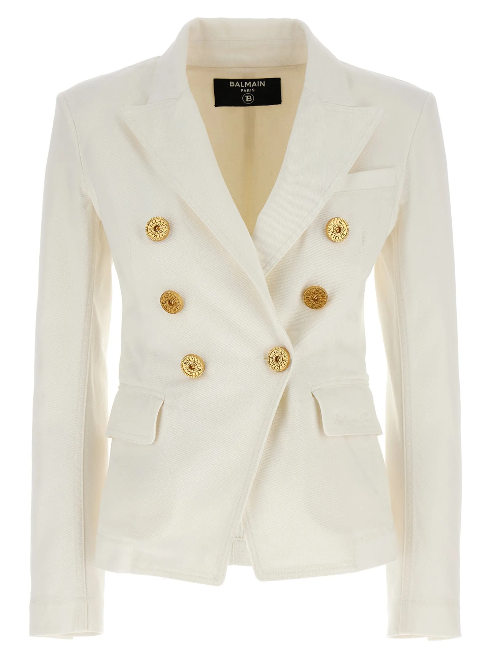 Double-breasted denim blazer sold by Lord & Taylor