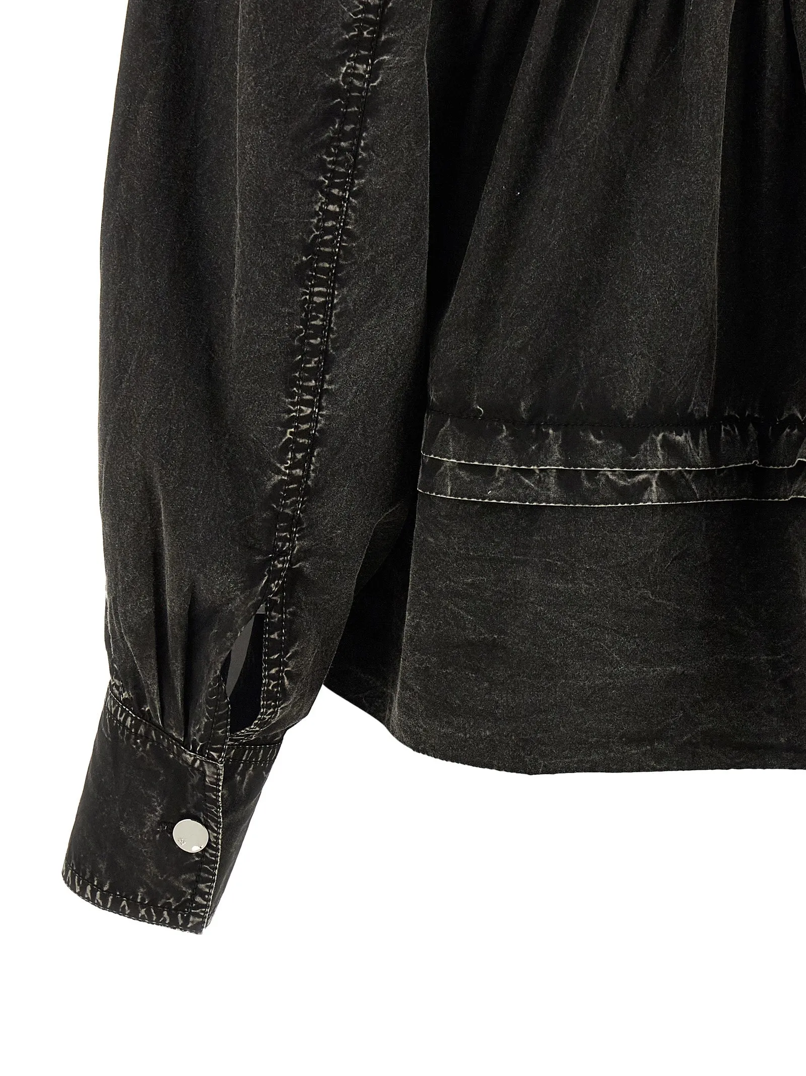 'Black Washed Frill' blouse sold by Lord & Taylor product image thumbnail 4