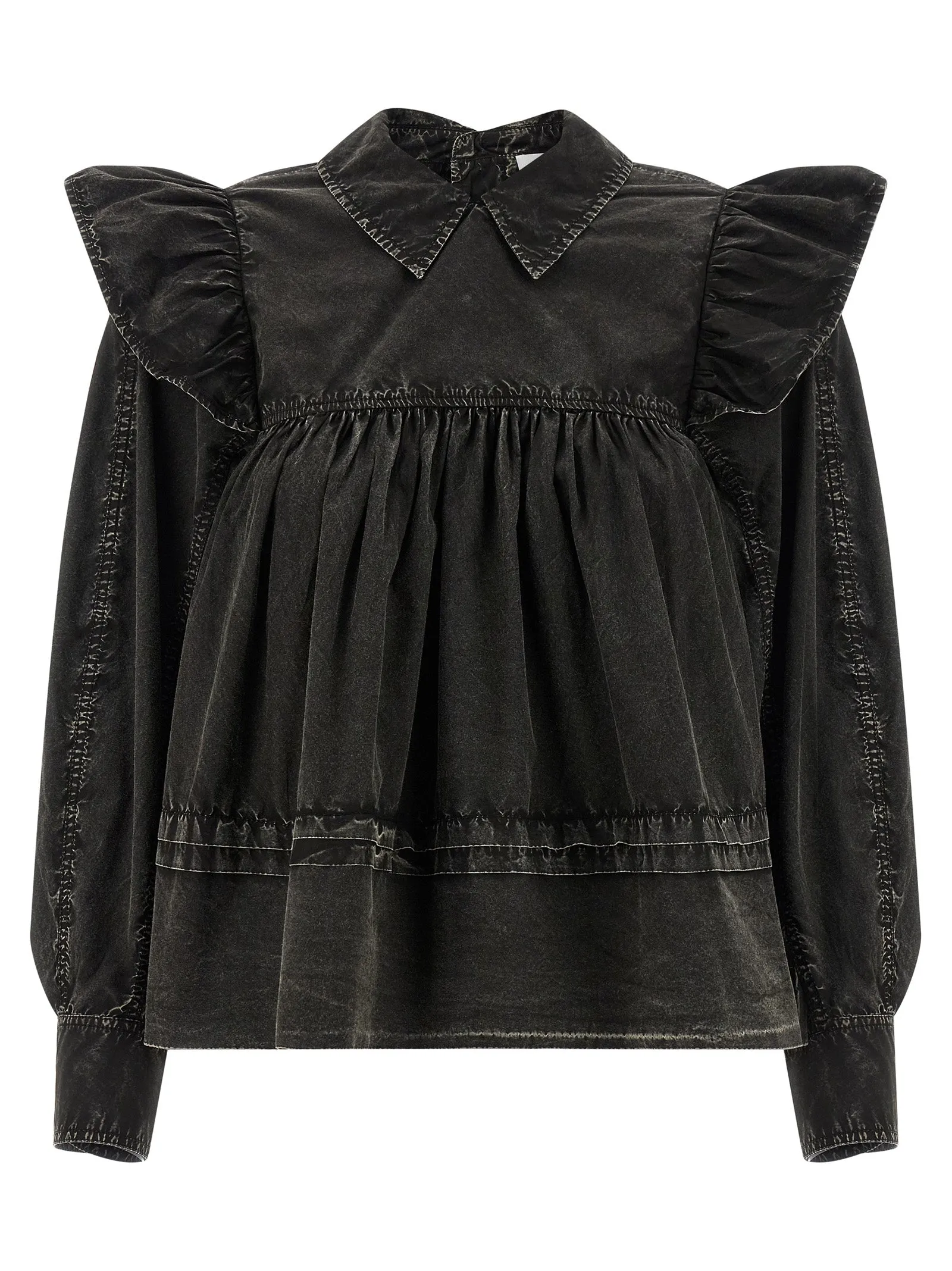 'Black Washed Frill' blouse sold by Lord & Taylor