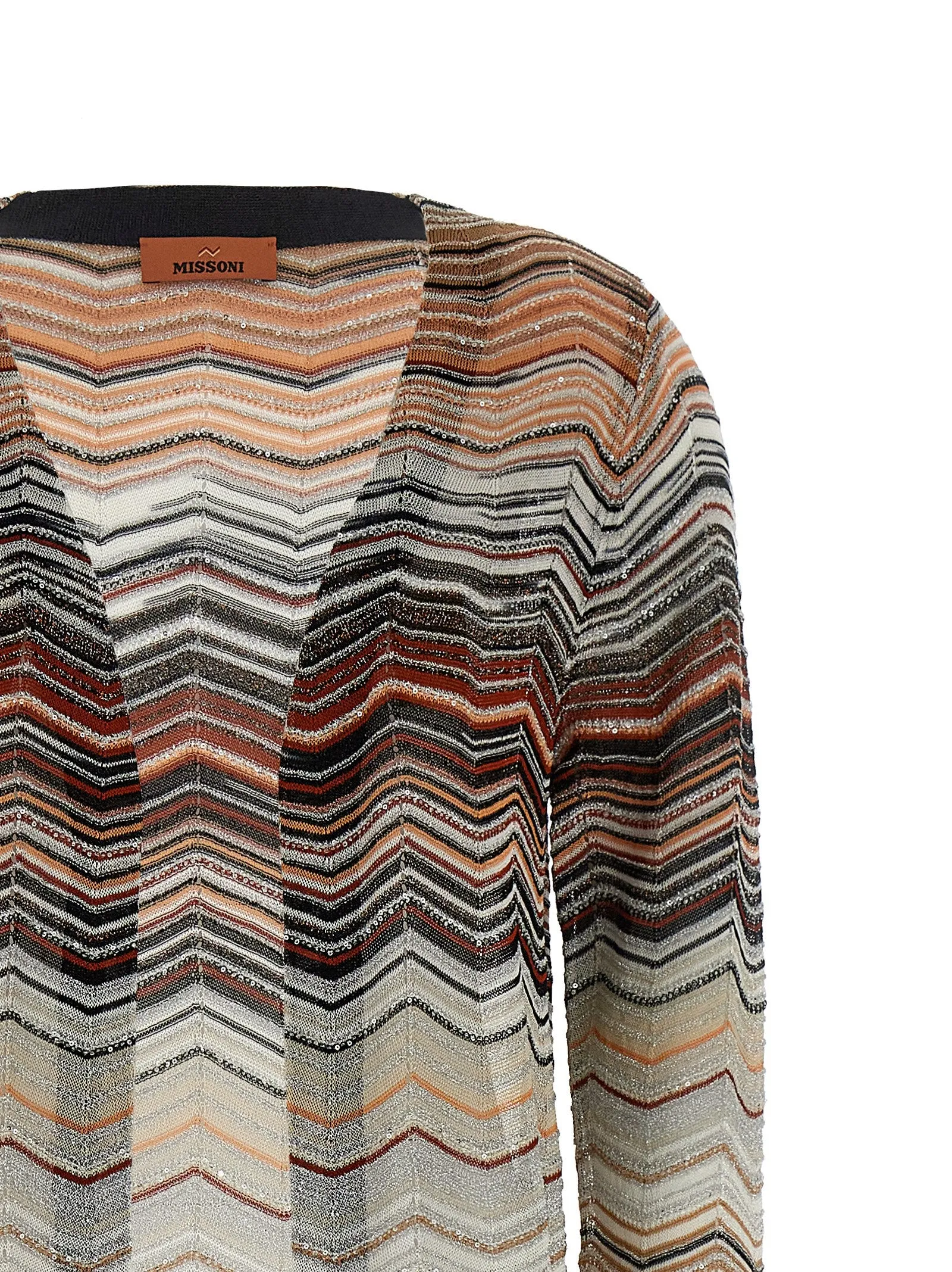 Chevron lamé cardigan sold by Lord & Taylor product image thumbnail 3