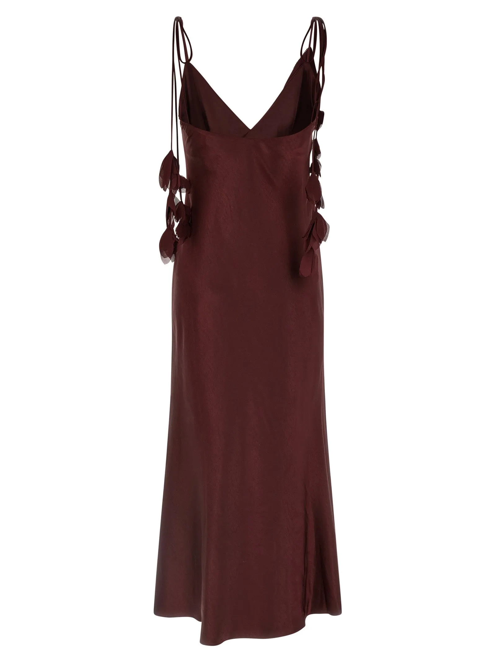'Burgundy Satin Flower Midi' dress sold by Lord & Taylor product image thumbnail 2
