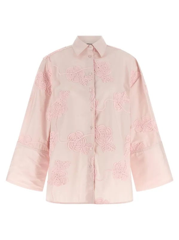 Floral embroidery shirt made by Lord & Taylor