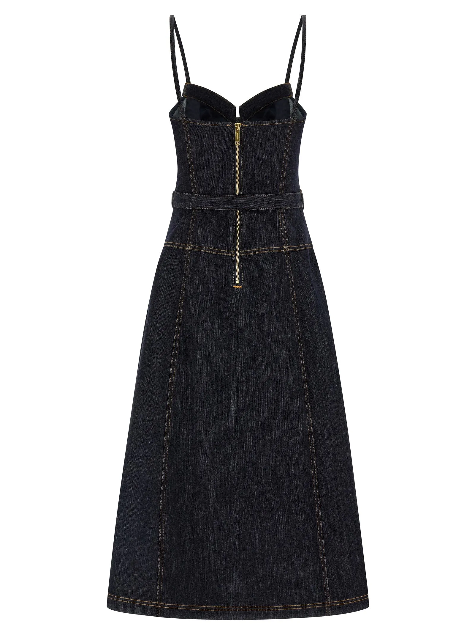 'Indigo Denim Flared Midi' dress sold by Lord & Taylor product image thumbnail 2