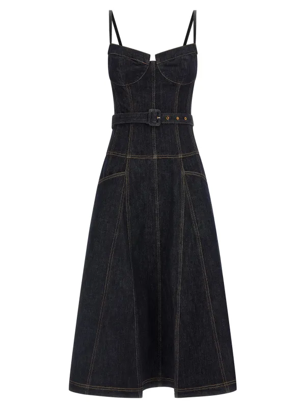 'Indigo Denim Flared Midi' dress sold by Lord & Taylor