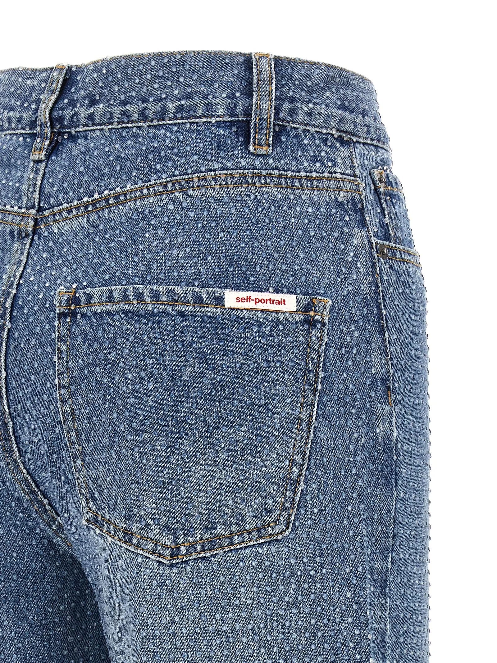 'Rhinestone Denim Straight Leg' jeans sold by Lord & Taylor product image thumbnail 4