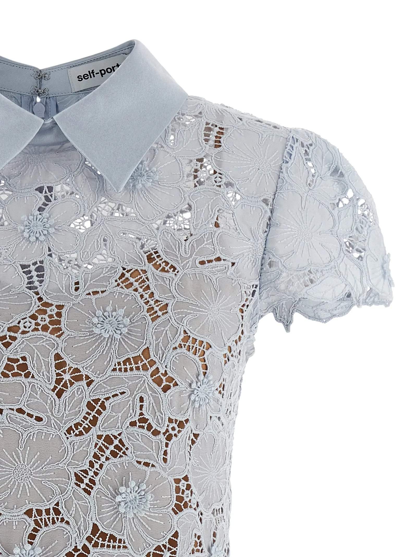 'Blue Guipure Lace Mini' dress sold by Lord & Taylor product image thumbnail 3