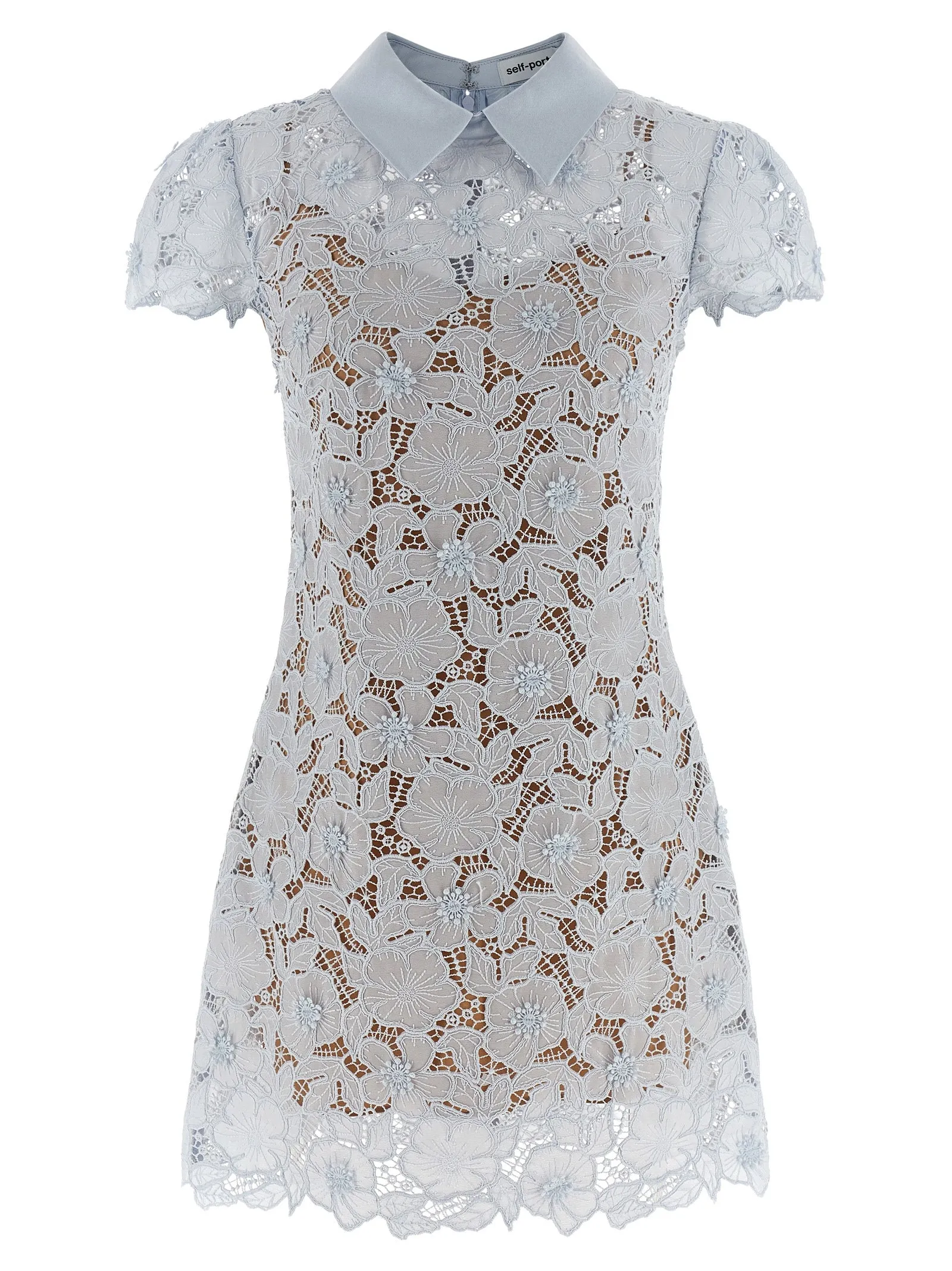 'Blue Guipure Lace Mini' dress sold by Lord & Taylor